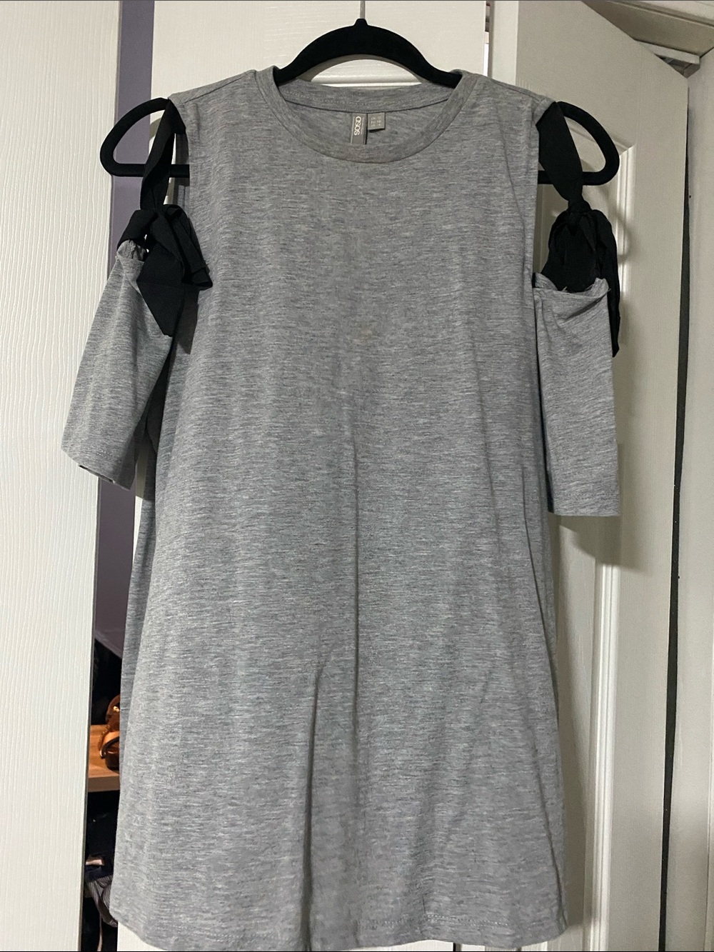 ASOS Grey Short Sleeve Crew Tee With Shoulder Ties